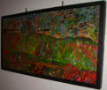 „Landschaft“, Kopie frei nach Gauguin, Ölgemälde auf Holz, ca. 77 X 40 cm, 1975